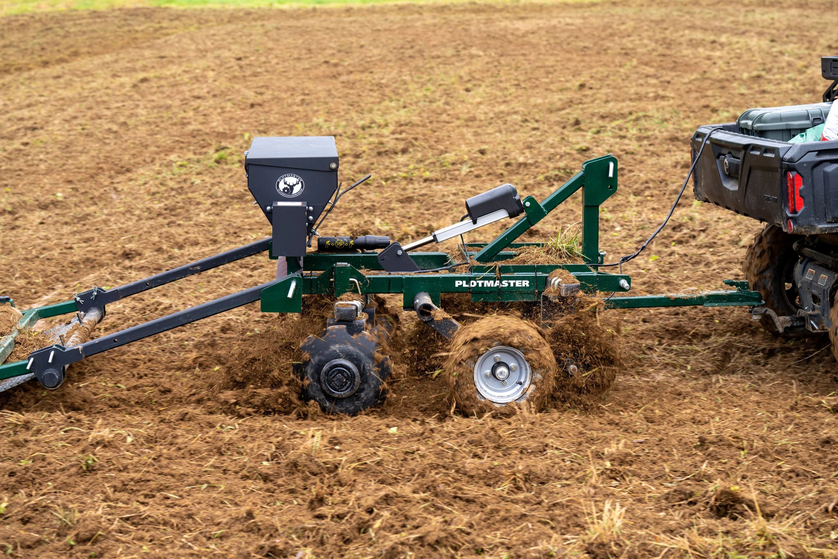 Plotmaster 500 Food Plot Planter with Seeder – ATV/UTV & Tractor (5-in-1 Plow, Disc, Seed, Drag)