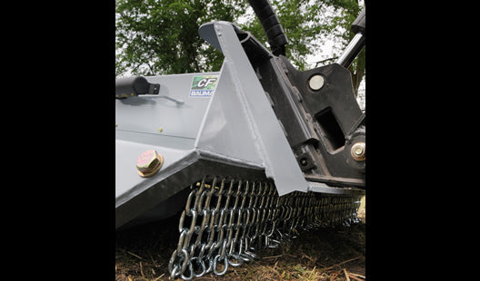 Baumalight CF360 rotary brush cutter deck and working detail