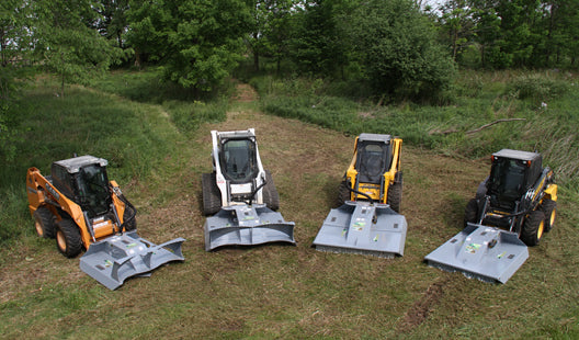 Baumalight CF560 rotary brush cutter carrier and attachment setup