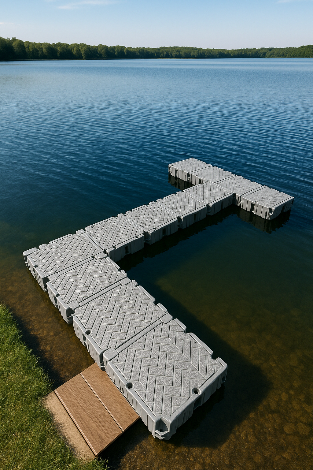 Tommy Docks Flexx™ 24ft T-Shaped Modular Floating Dock Package