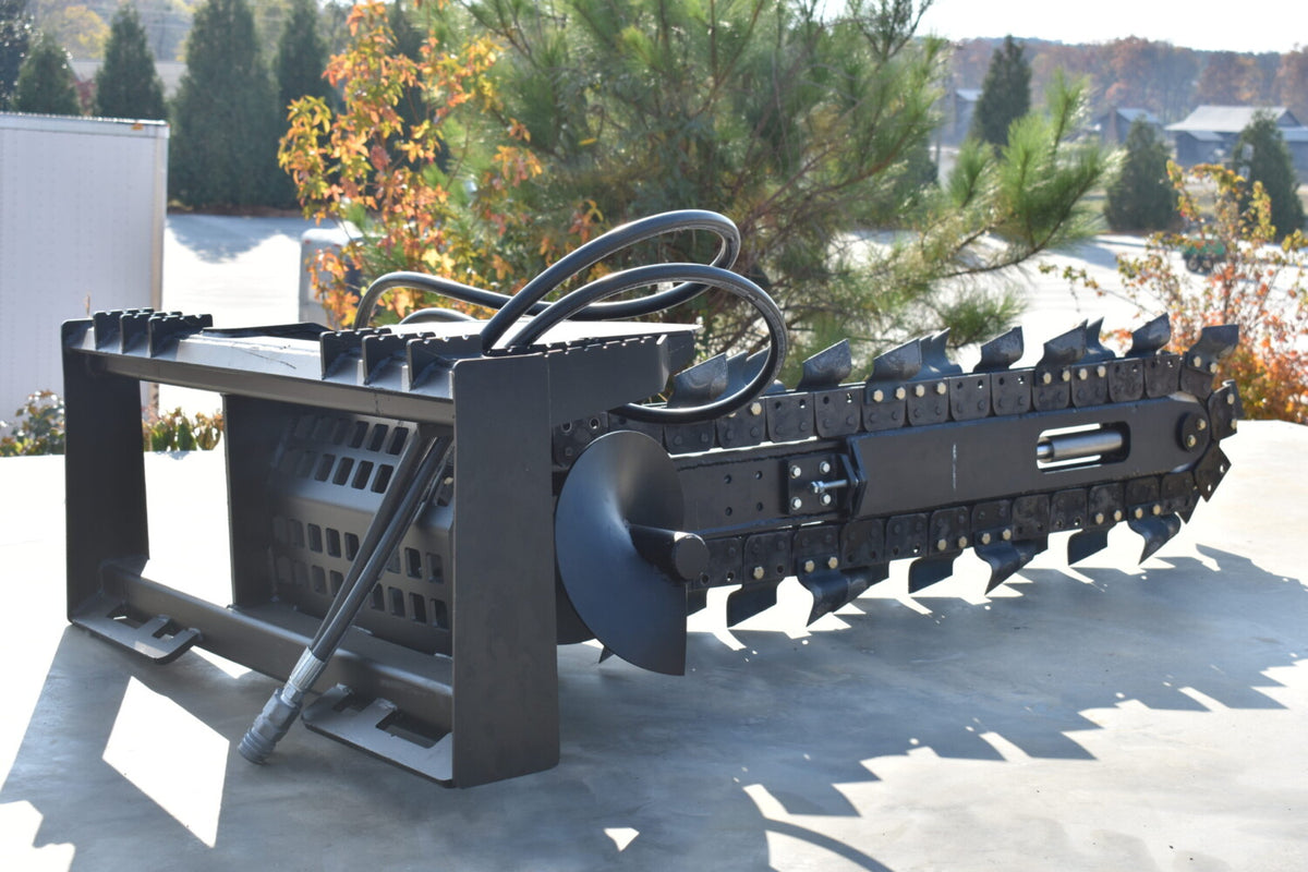 Loflin Fabrication Hydraulic Trencher For Skid Steers & Track Loaders; manufacturer family image, illustrated configuration may differ.