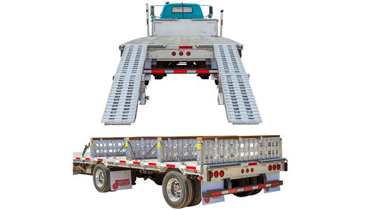 Trailer Ramps – Aluminum Trailer Loading Ramps - 23,500 lb Heavy Duty Step Deck Load Leveler Ramp System