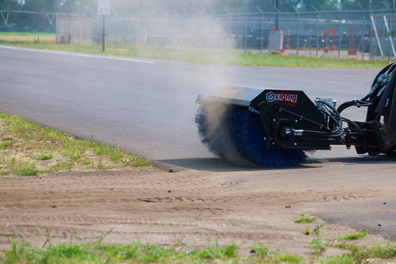 Virnig V20 Mini Skid Steer Angle Broom; manufacturer family image, configuration may differ