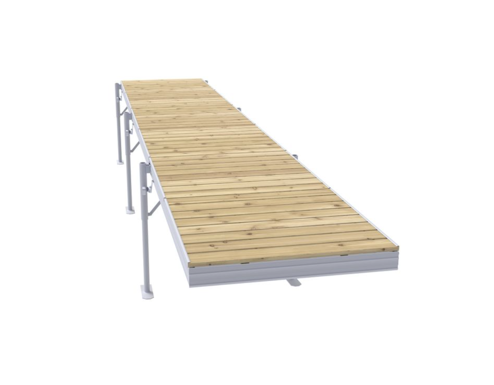 24' Pier of D'Nort Straight Pier, Starter Section - Red Cedar Wood Decking