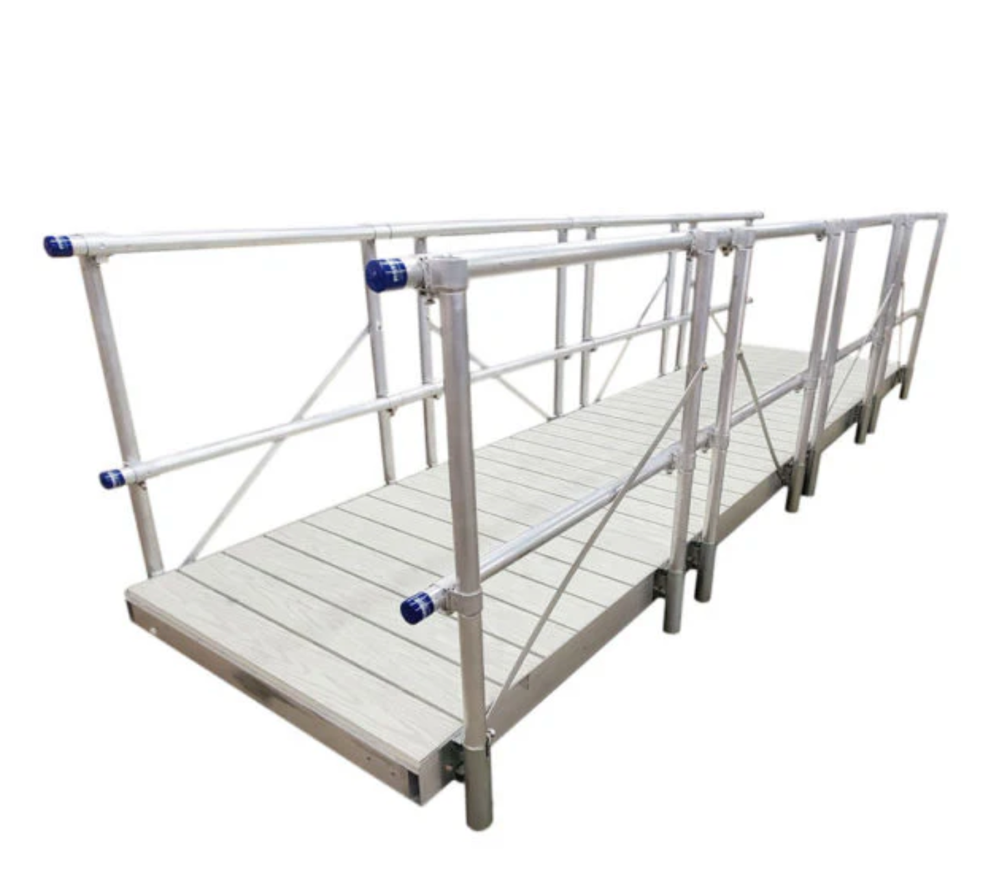 4'x16' Gangway Kit with Grey Aluminum Decking