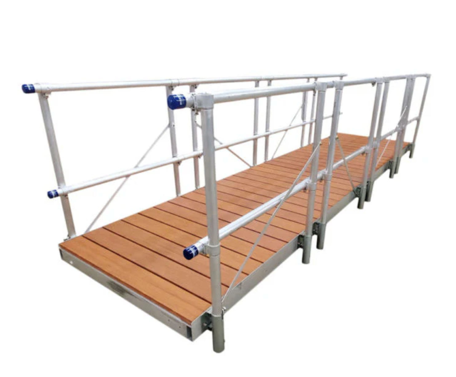 4'x16' Gangway Kit with Brown Aluminum Decking