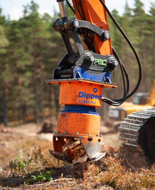 Dipperfox Stump Crusher – Stump Grinder for Excavators 14–30 Ton (29–61 GPM) – SC850