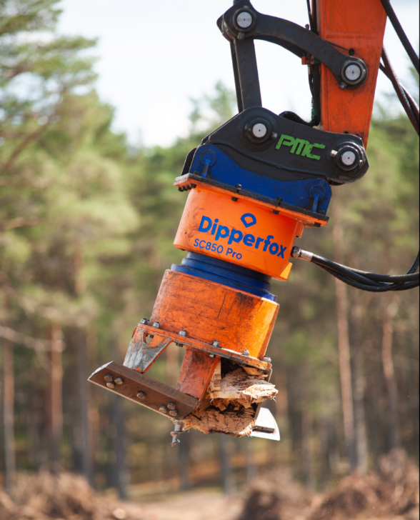 Dipperfox Stump Crusher – Stump Grinder for Excavators 14–30 Ton (29–61 GPM) – SC850