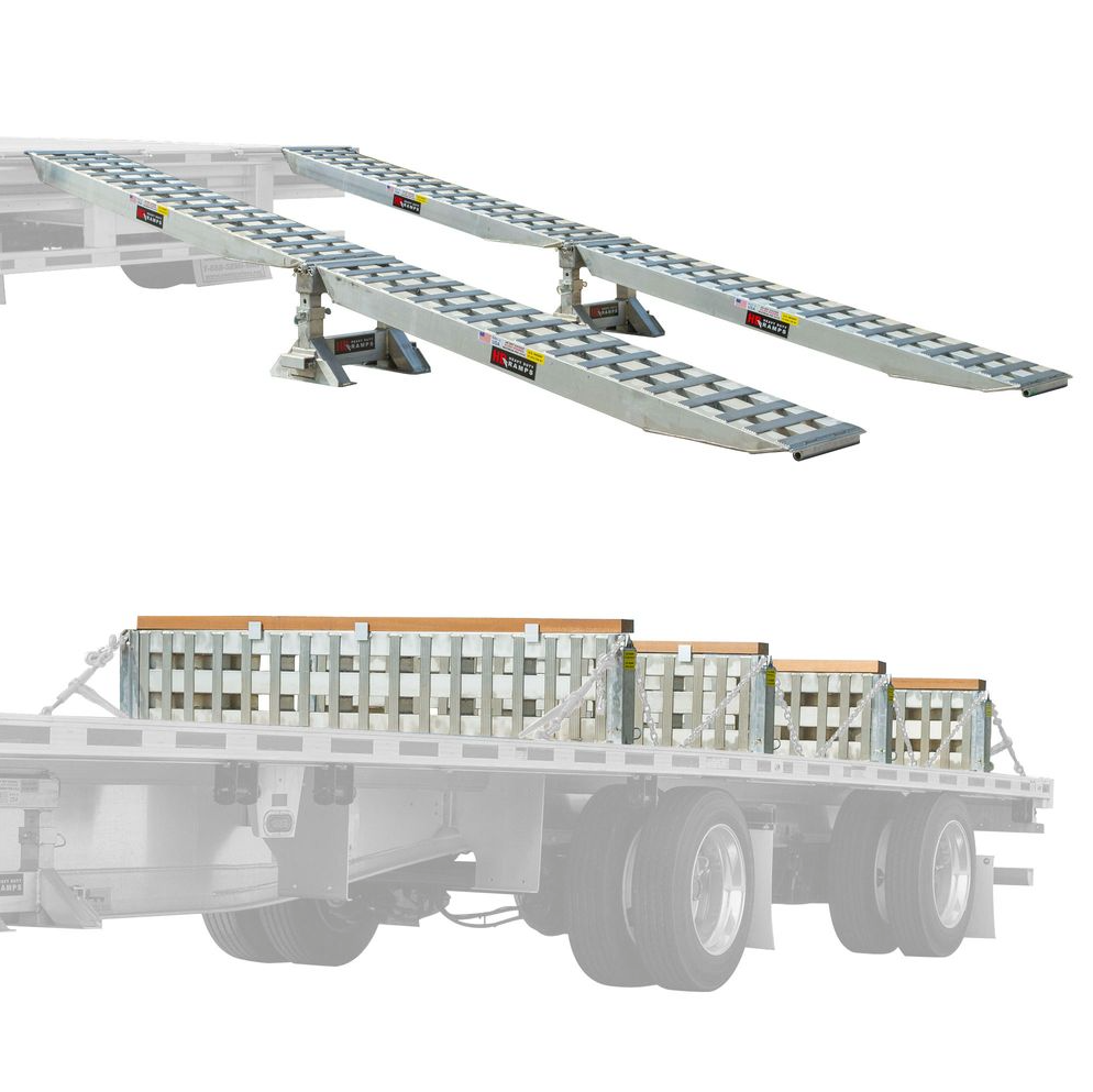 Trailer Ramps – Aluminum Trailer Loading Ramps - 23,500 lb Heavy Duty Step Deck Load Leveler Ramp System