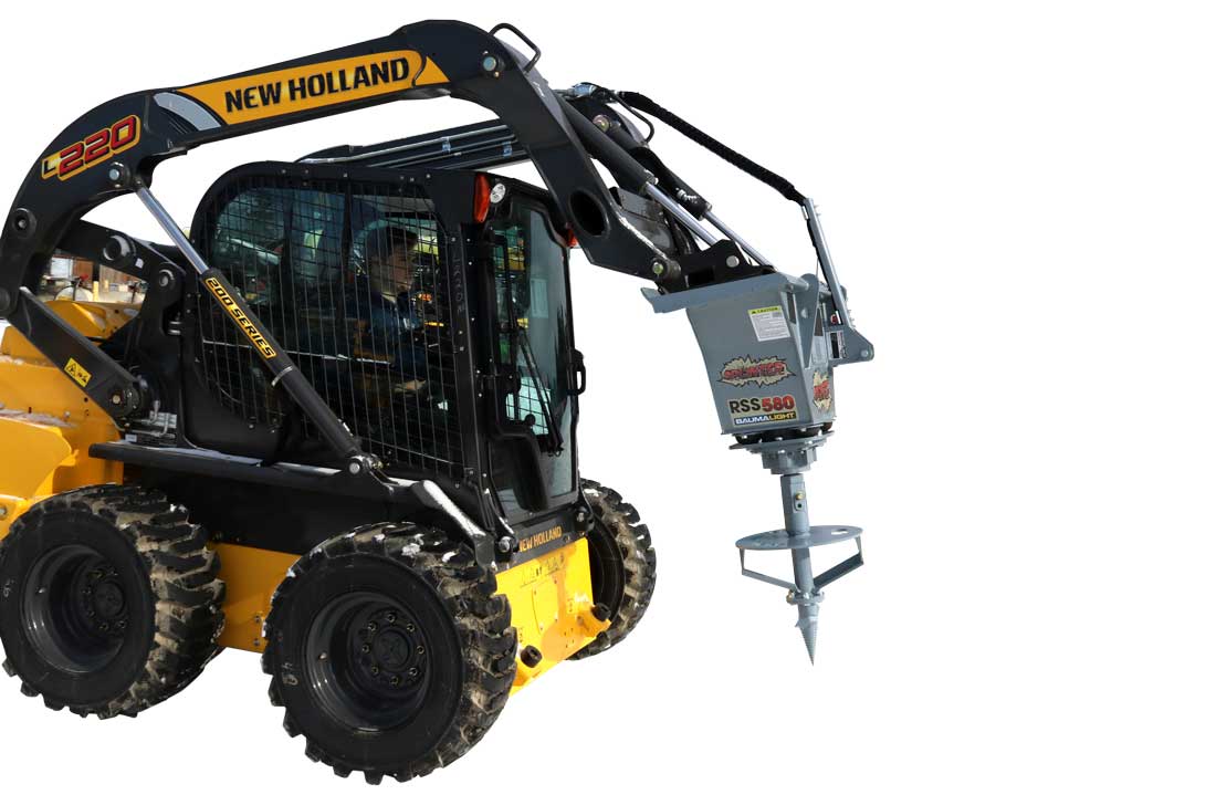 RSS580 stump planer — Stump planer on New Holland L220