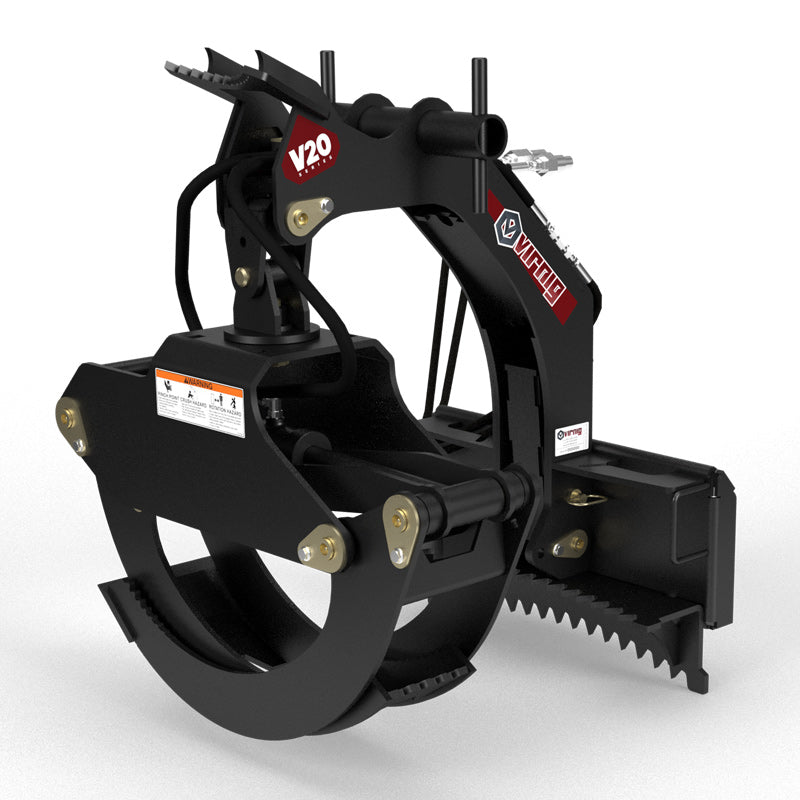 Virnig V20 Mini Skid Steer Rotating Log Grapple; manufacturer family image, configuration may differ