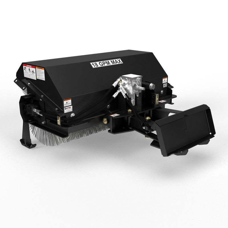 Virnig V20 Mini Skid Steer Angle Broom; manufacturer family image, configuration may differ