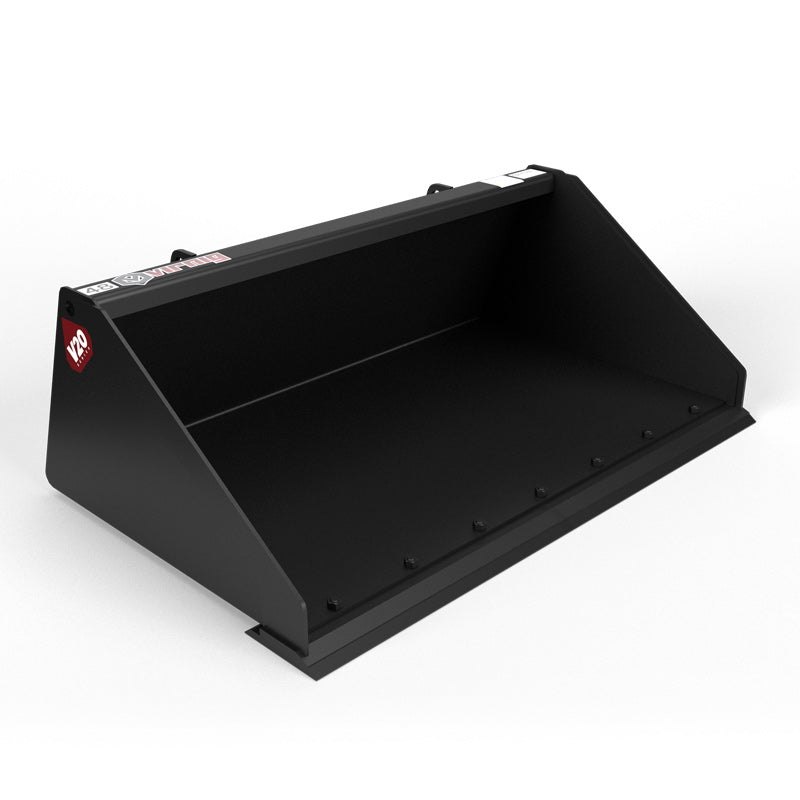 Virnig V20 Mini Skid Steer Low Profile Dirt Bucket; manufacturer family image, configuration may differ