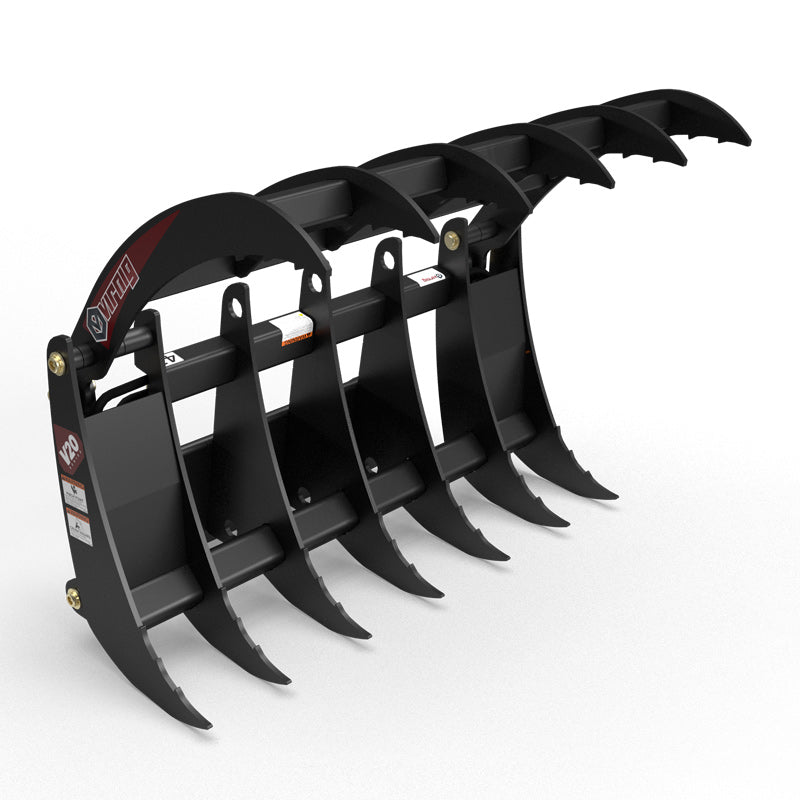 Virnig V20 Mini Skid Steer Root Rake Grapple; manufacturer family image, configuration may differ