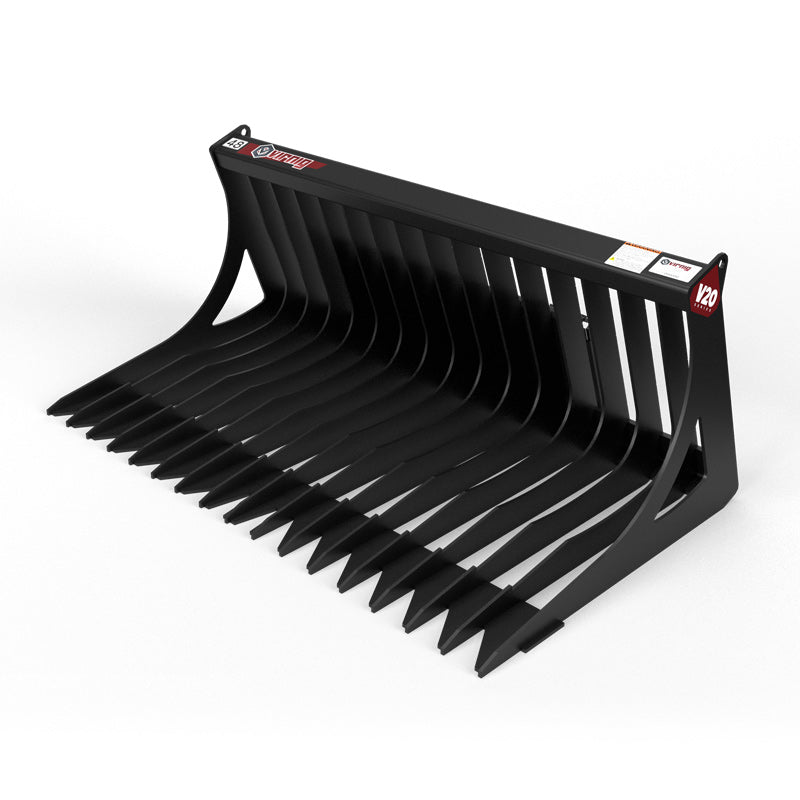 Virnig V20 Mini Skid Steer Skeleton Rock Bucket; manufacturer family image, configuration may differ
