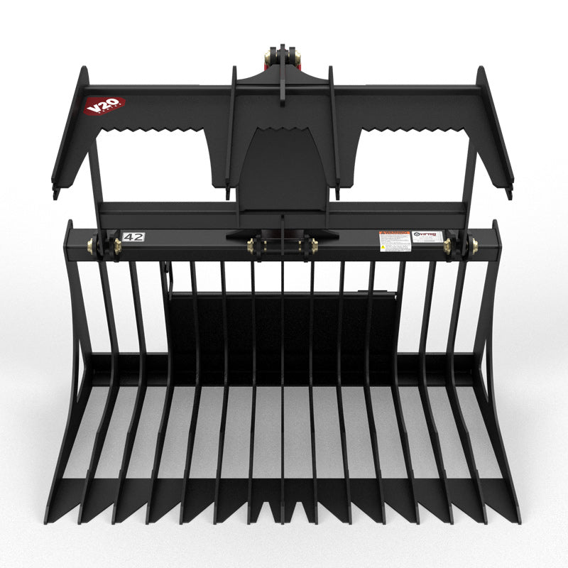 Virnig V20 Mini Skid Steer Skeleton Rock Grapple; manufacturer family image, configuration may differ