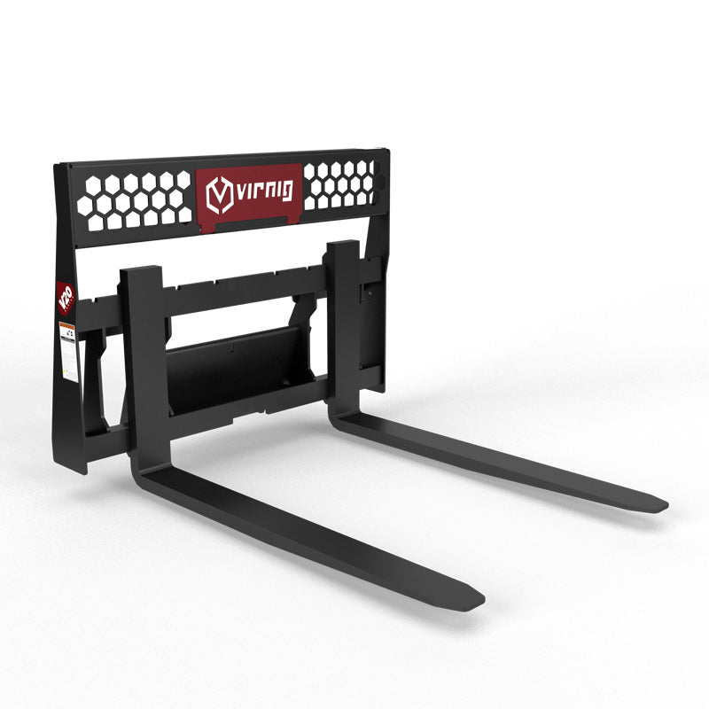 Virnig V20 Mini Skid Steer Wide Rail Pallet Fork; manufacturer family image, configuration may differ