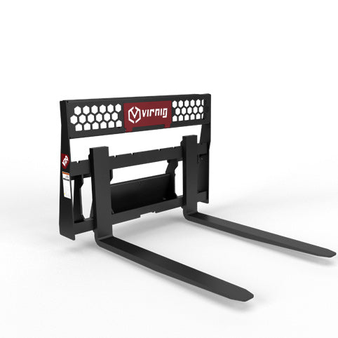 Virnig V20 Mini Skid Steer Wide Rail Pallet Fork; manufacturer family image, configuration may differ