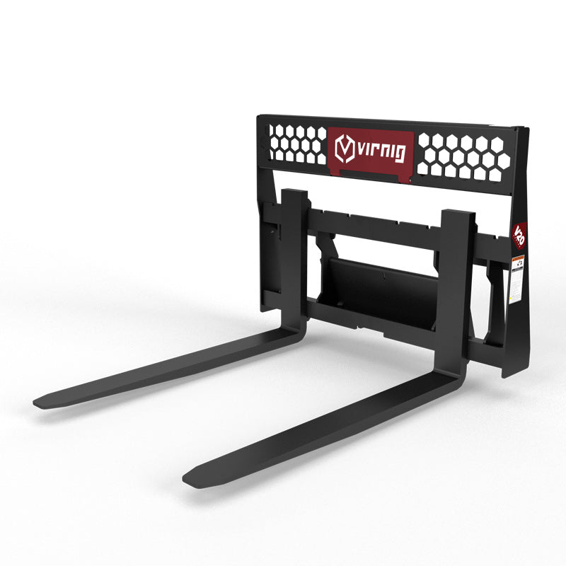 Virnig V20 Mini Skid Steer Wide Rail Pallet Fork; manufacturer family image, configuration may differ
