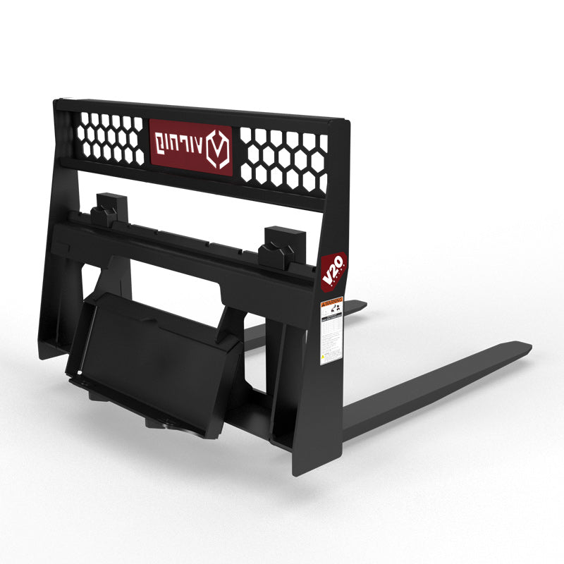Virnig V20 Mini Skid Steer Wide Rail Pallet Fork; manufacturer family image, configuration may differ
