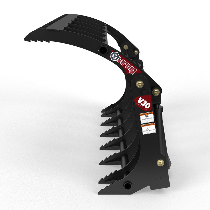 Virnig V30 Compact Tractor Root Rake Grapple; manufacturer family image, configuration may differ