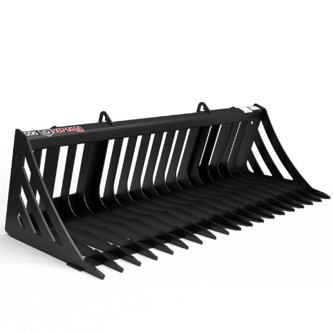 Virnig V30 Compact Tractor Skeleton Rock Bucket; manufacturer family image, configuration may differ