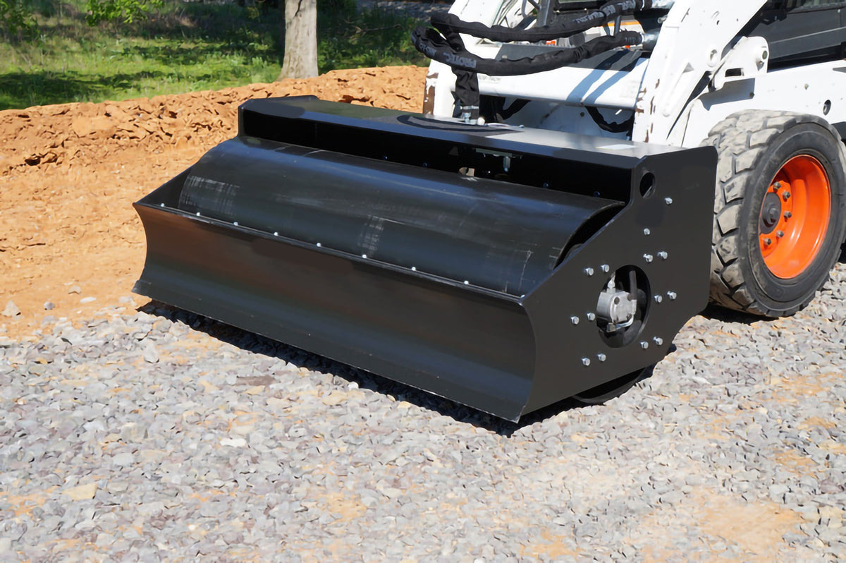 Loflin Fabrication 84-Inch Vibratory Roller For Skid Steers & Track Loaders; manufacturer family image, illustrated configuration may differ.