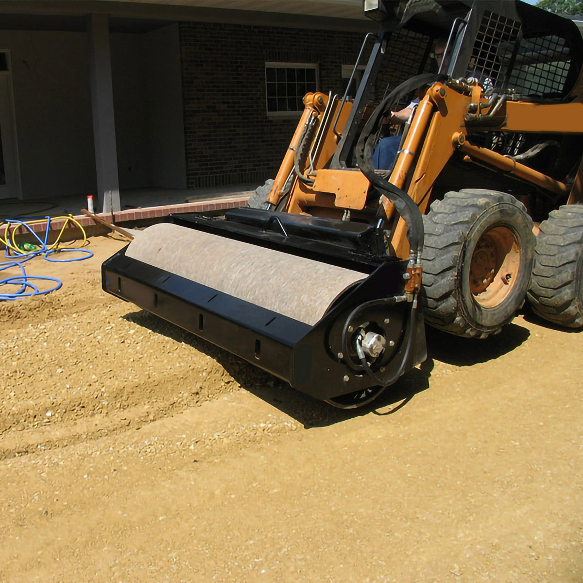 Loflin Fabrication 84-Inch Vibratory Roller For Skid Steers & Track Loaders; manufacturer family image, illustrated configuration may differ.