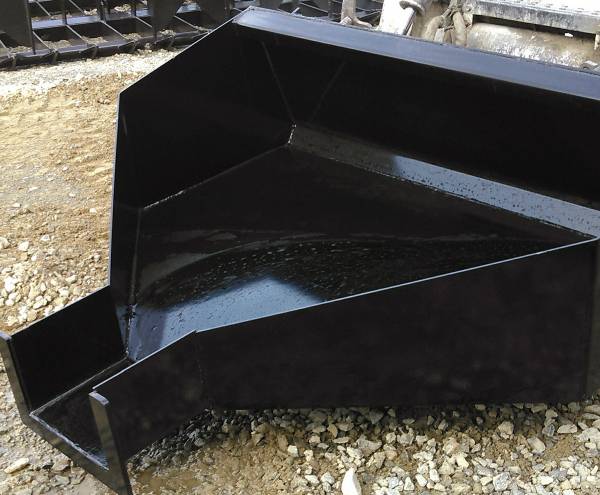 Loflin Fabrication Concrete Bucket With Chute For Skid Steers manufacturer family image 1; illustrated configuration may differ from selected option