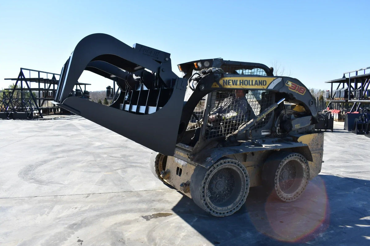 Loflin Fabrication Monster Grapple Bucket For Skid Steers mounted open view