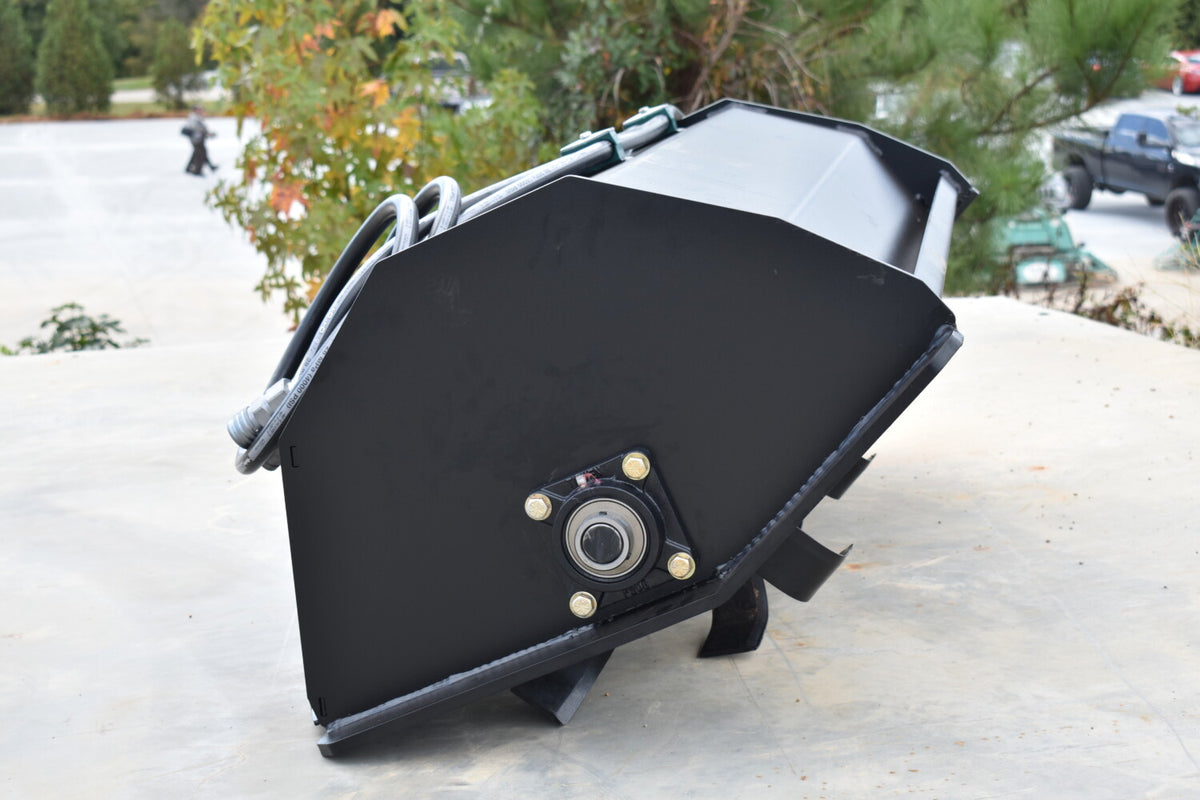 Loflin Fabrication 42-Inch Hydraulic Tiller For Mini Skid Steers; manufacturer family image, illustrated configuration may differ.
