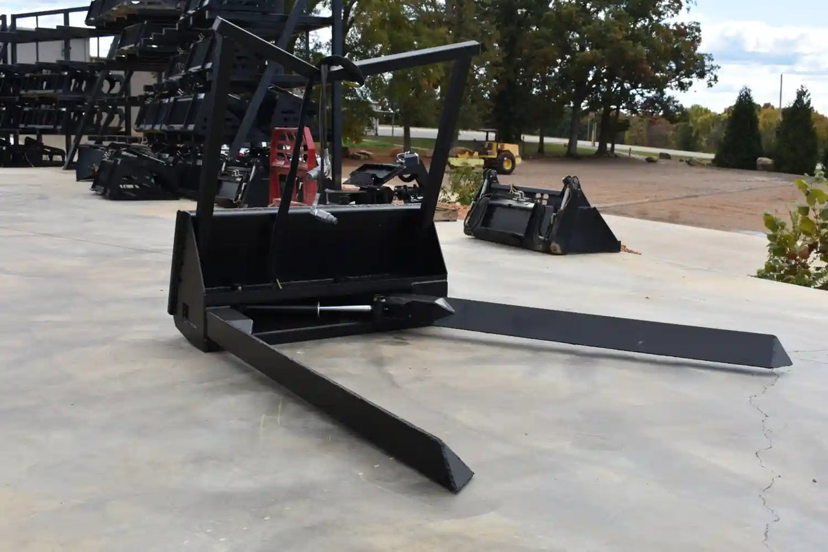 Loflin Fabrication Hydraulic Nursery Forks For Skid Steers & Track Loaders; manufacturer family image, illustrated configuration may differ.