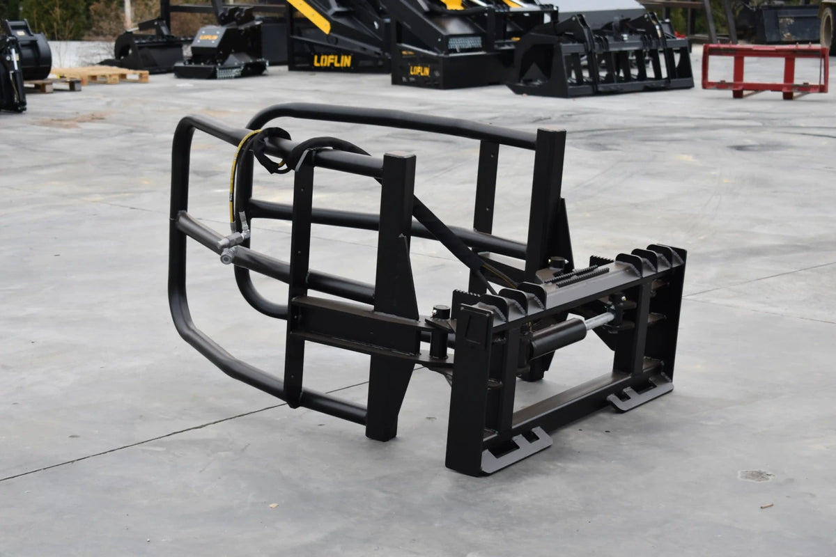 Loflin Fabrication Hydraulic Bale Squeezer For Skid Steers & Track Loaders; manufacturer family image, illustrated configuration may differ.