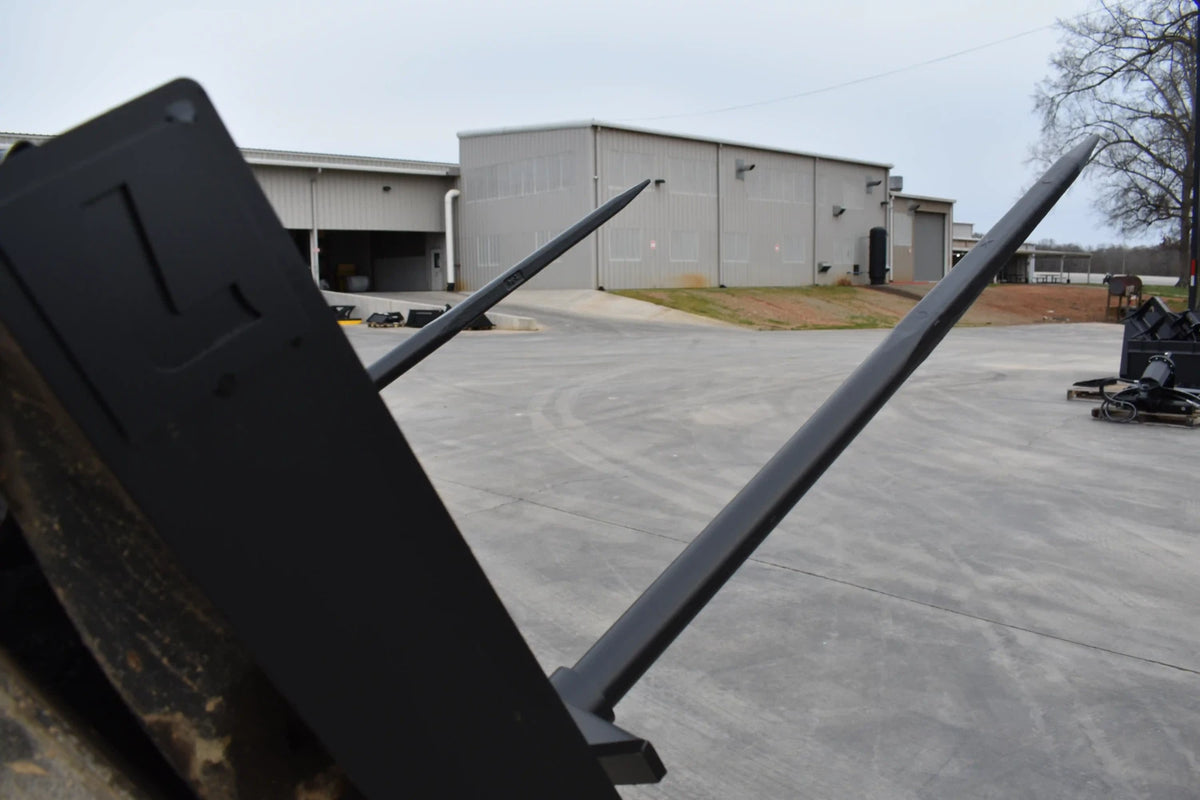 Loflin Fabrication Double-Bottom Hay Spear For Skid Steers & Track Loaders; manufacturer family image, illustrated configuration may differ.