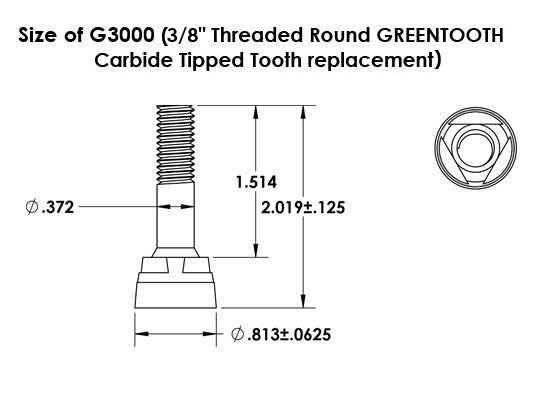 Baumalight G3000 GreenTeeth Carbide Tooth | Individual