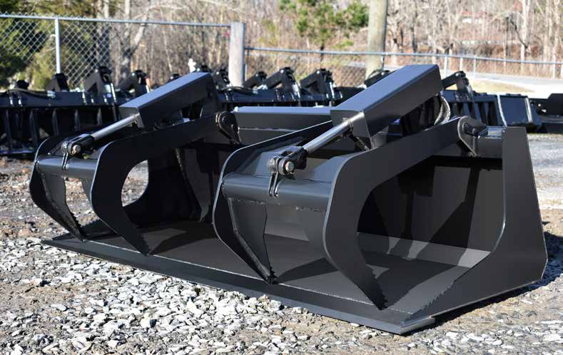 Loflin Fabrication Compact Tractor Grapple Bucket shown in manufacturer catalog