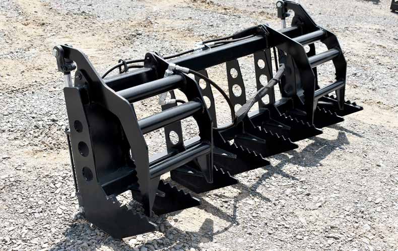 Loflin Fabrication Compact Tractor Vertical Root Grapple shown in manufacturer catalog