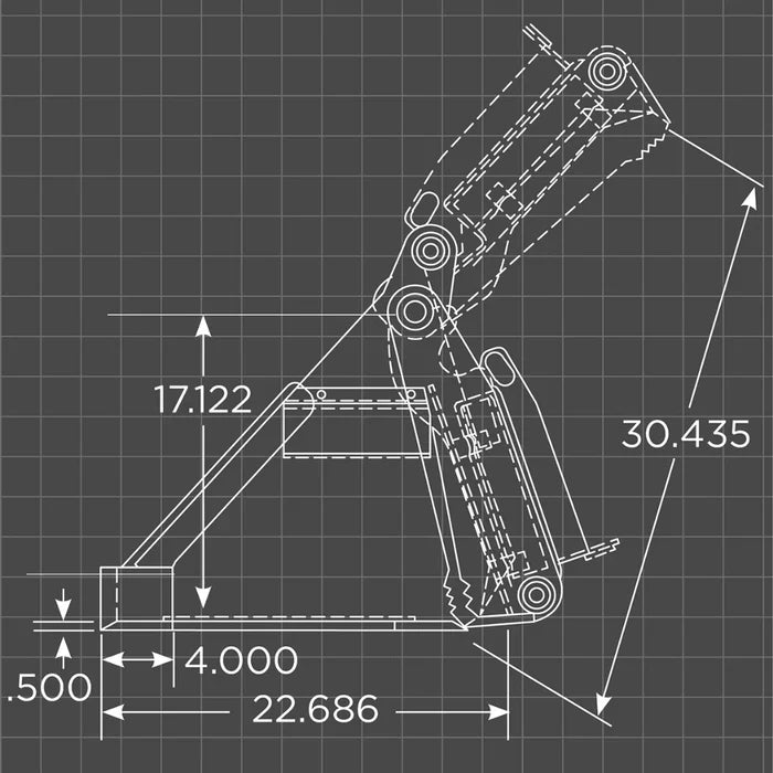 Loflin Fabrication Mini 4-in-1 Bucket For Mini Skid Steers manufacturer family image 3; illustrated configuration may differ from selected option