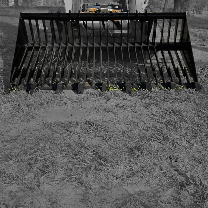 Loflin Fabrication Old Style Rock Bucket With Teeth For Skid Steers manufacturer family image 2; illustrated configuration may differ from selected option