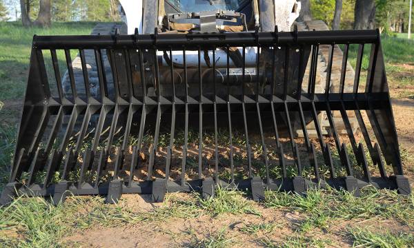 Loflin Fabrication Old Style Rock Bucket With Teeth For Skid Steers manufacturer family image 1; illustrated configuration may differ from selected option