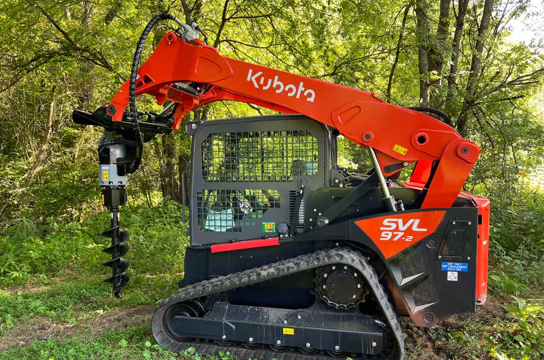 rc780 mounted on kubota tracked loader