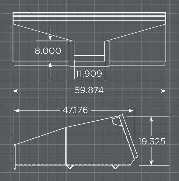 Loflin Fabrication Concrete Bucket With Chute For Skid Steers manufacturer family image 2; illustrated configuration may differ from selected option