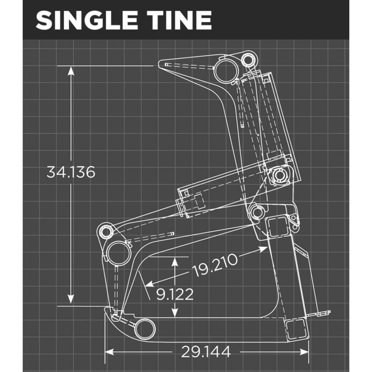 Loflin Fabrication Mini Root Grapple For Mini Skid Steers manufacturer family dimensional illustration; confirm selected configuration