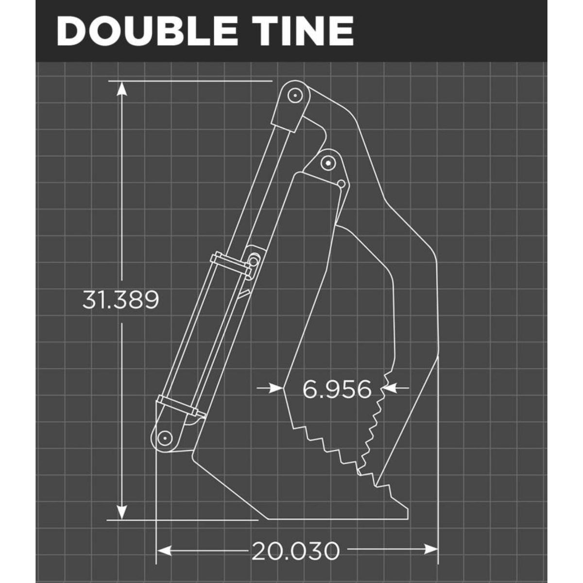 Loflin Fabrication Mini Vertical Root Grapple For Mini Skid Steers manufacturer family dimensional illustration; confirm selected configuration