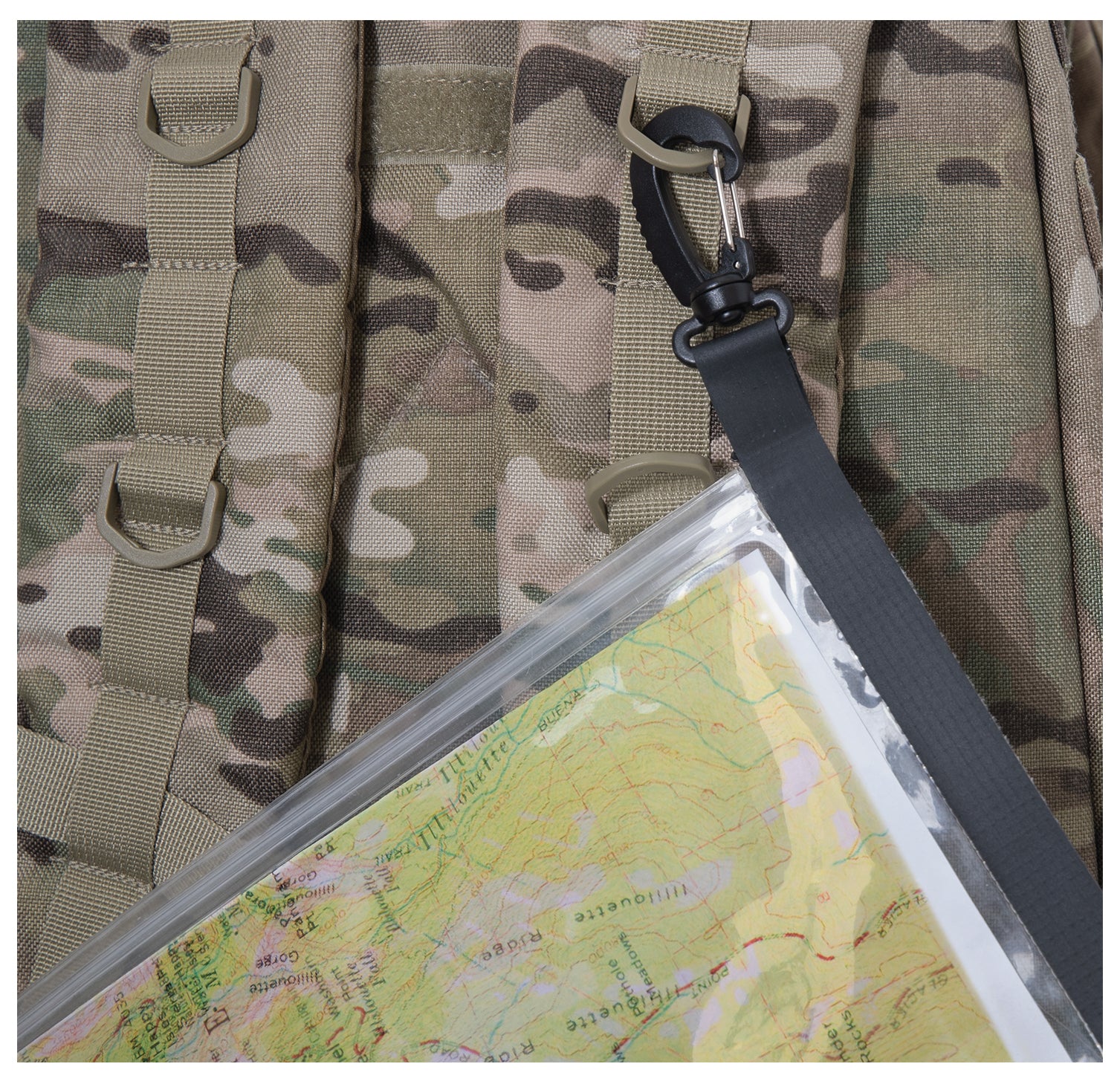 Waterproof Map and Document Pouch with Carabiner Straps