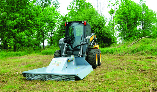 Baumalight CF360 rotary brush cutter carrier and attachment setup