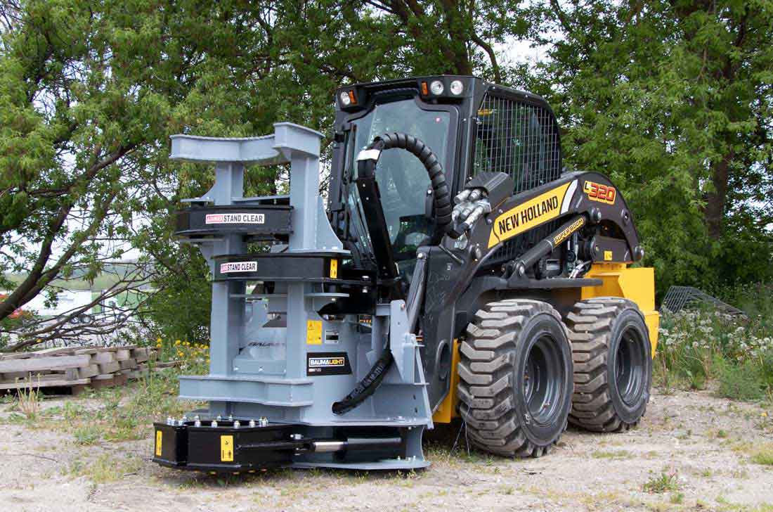 Baumalight ISH712G tree shear — Baumalight treeshear on new holland skidsteer