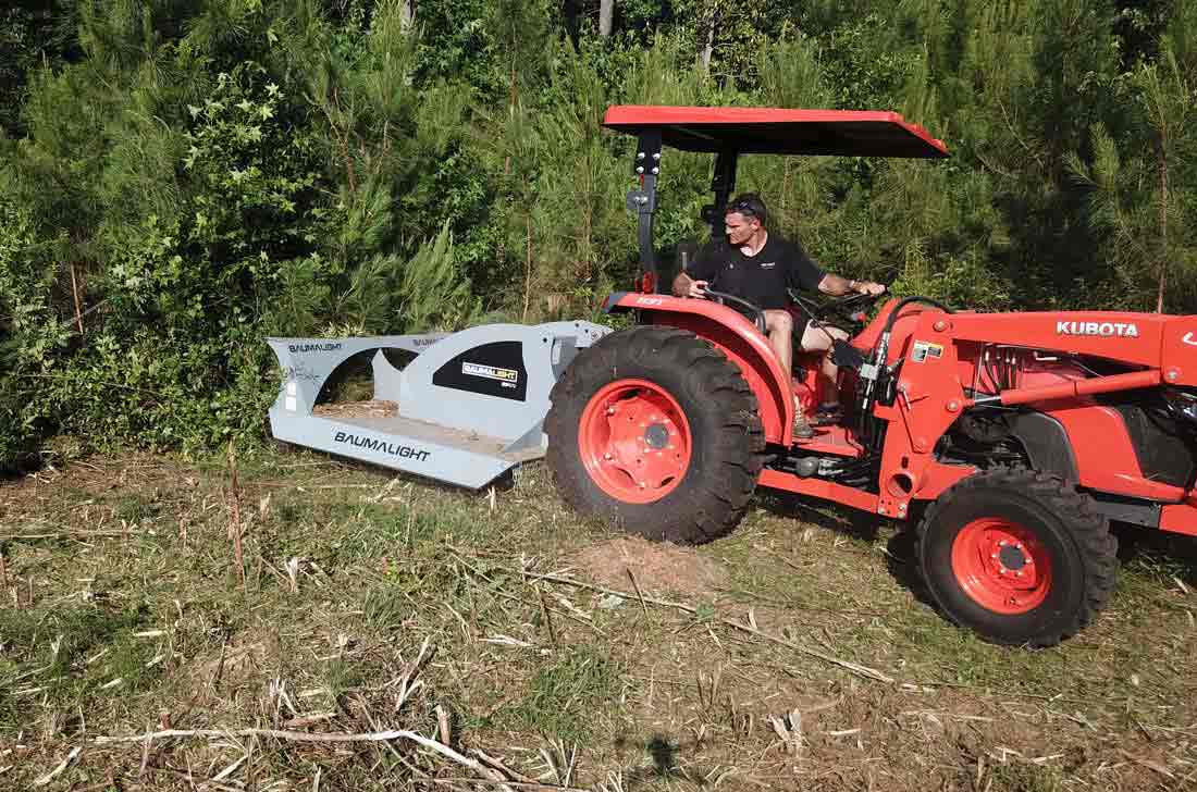 Baumalight CP572 rotary brush cutter deck and working detail