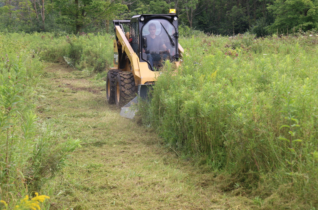 Baumalight CF572 rotary brush cutter carrier and attachment setup