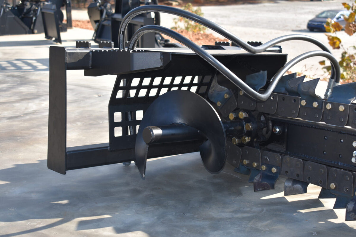 Loflin Fabrication Hydraulic Trencher For Skid Steers & Track Loaders; manufacturer family image, illustrated configuration may differ.